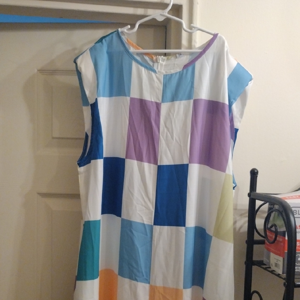 Colorful Sleeveless Checkered Jumpsuit